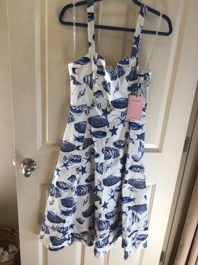 Avec Les Filles fish print sundress NWT